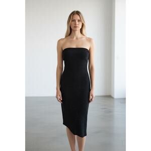 Vintage Jessica McClintock Strapless Asymmetric Hem Shimmer Dress Women's 8 Glam